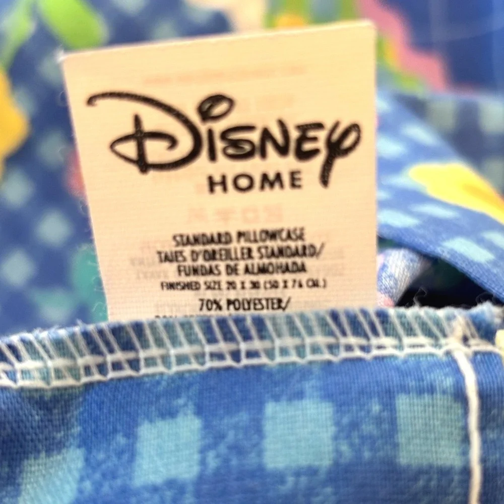 Vintage Disney Winnie the Pooh Twin Flat Sheet & Pillowcase Set 90s White Blue